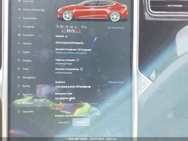 5YJSA1H21FFP68470 Tesla Model S 70d/85d/p85d