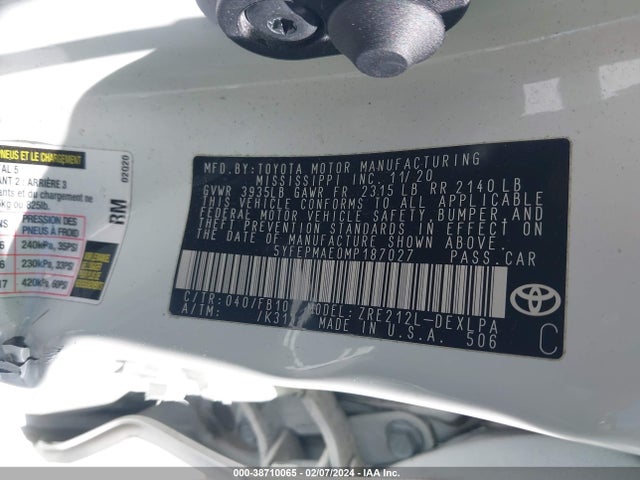 Toyota COROLLA LE 2021 5YFEPMAE0MP187027 Image 9