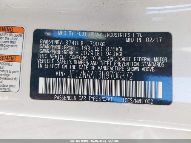 Toyota 86 2017 JF1ZNAA13H8706372 Image 9