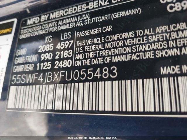 55SWF4JBXFU055483 Mercedes-Benz C 300 Luxury/sport