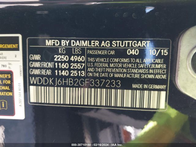 WDDKJ6HB2GF337233 Mercedes-Benz E 400 4matic