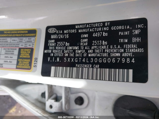 KIA Optima Lx 2016 5XXGT4L30GG067984 Image 9