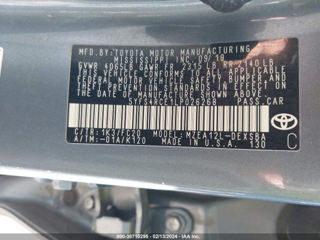 Toyota COROLLA SE 2020 5YFS4RCE1LP026268 Image 9