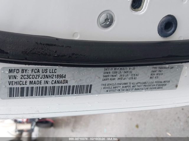 2022 DODGE CHALLENGER 2C3CDZFJ3NH218964 Photo 8