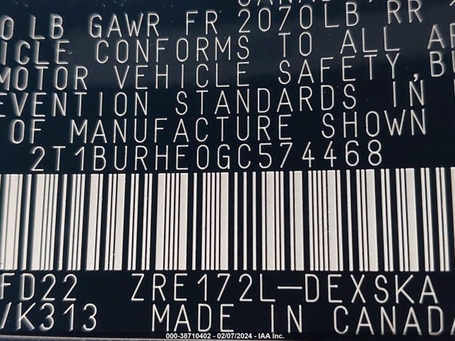 Toyota Corolla S Plus 2016 2T1BURHE0GC574468 Image 9