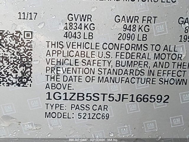 Chevrolet Malibu 1ls 2018 1G1ZB5ST5JF166592 Image 9