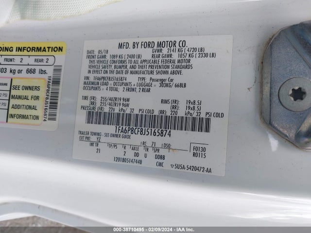 Ford MUSTANG GT 2018 1FA6P8CF8J5165874 Image 9