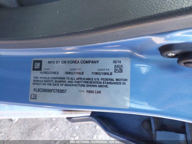 Chevrolet Spark 1lt Cvt 2015 KL8CD6S95FC763857 Image 9
