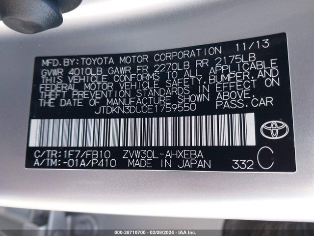 Toyota 2zr-fxe+3jm 2014 JTDKN3DU0E1759550 Image 26