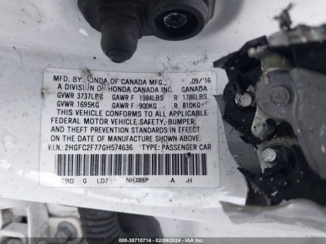 2HGFC2F77GH574636 Honda CIVIC EX