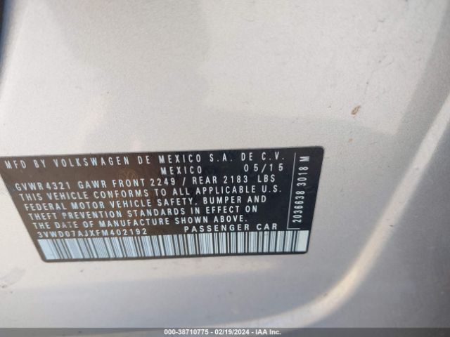3VWD07AJXFM402192 Volkswagen Jetta 1.8t Se