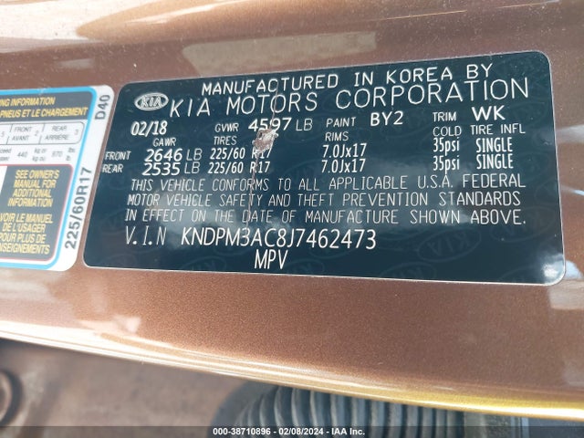 KIA Sportage Lx 2018 KNDPM3AC8J7462473 Image 9