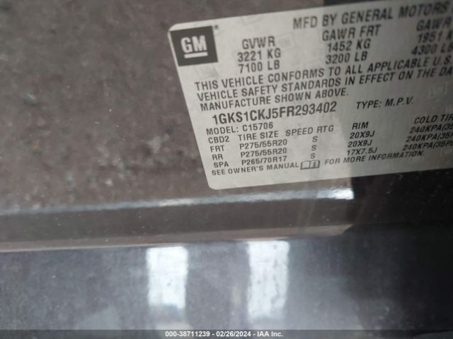1GKS1CKJ5FR293402 GMC YUKON DENALI