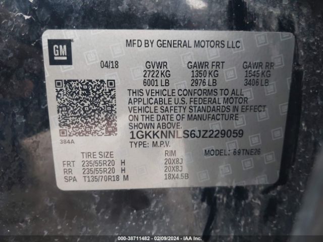 1GKKNNLS6JZ229059 GMC Acadia Slt-2