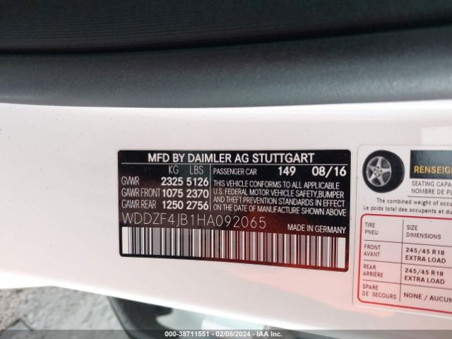WDDZF4JB1HA092065 Mercedes-Benz E 300