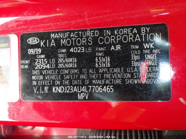 KNDJ23AU4L7706465 KIA SOUL S