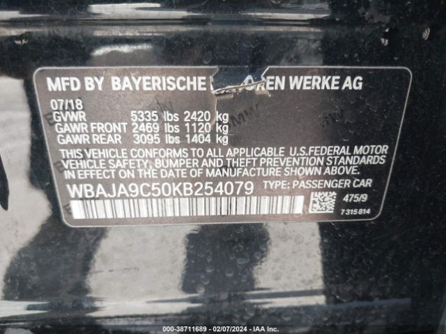 WBAJA9C50KB254079 BMW 530e Iperformance