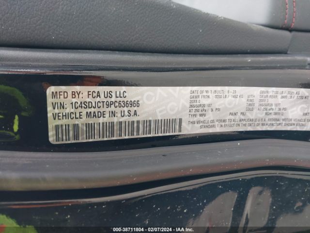 2023 DODGE DURANGO 1C4SDJCT9PC636966 Photo 8