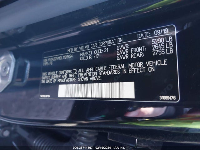 YV1A22VM9L1128834 Volvo V90 T6 R-design