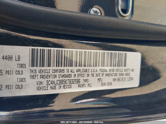 Jeep Compass Altitude Fwd 2019 3C4NJCBB5KT832586 Image 9