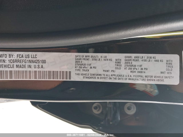 RAM 1500 Lone Star  4x2 5'7 Box 2022 1C6RREFG1NN425100 Image 9