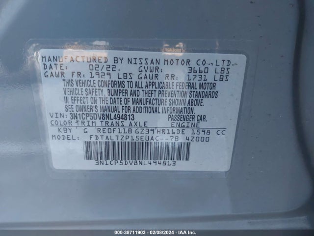 Nissan Kicks Sr Xtronic Cvt 2022 3N1CP5DV8NL494813 Image 9