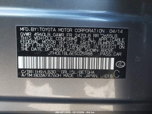 JTHCE1BL6E5025988 Lexus GS 350