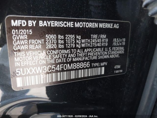5UXXW3C54F0M88866 BMW X4 Xdrive28i