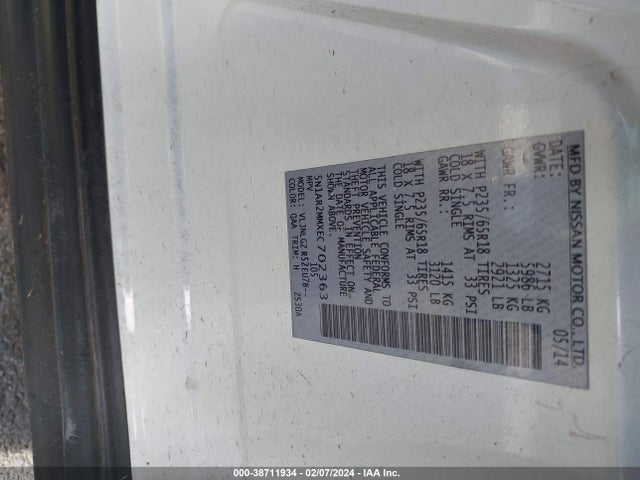 Nissan Pathfinder Sl 2014 5N1AR2MMXEC702363 Image 9