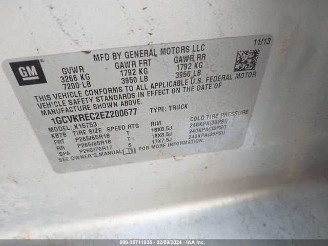 Chevrolet Silverado 1500 2lt 2014 1GCVKREC2EZ200677 Image 9