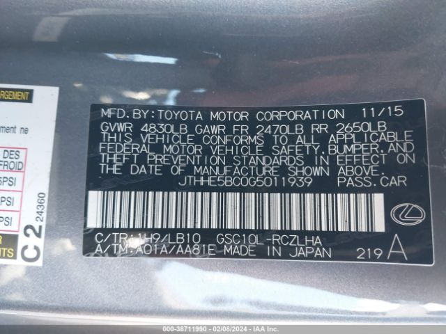 2016 LEXUS RC 350 JTHHE5BC0G5011939 Photo 8