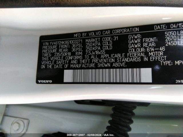 YV4612HK8G1003271 Volvo V60 Cross Country T5