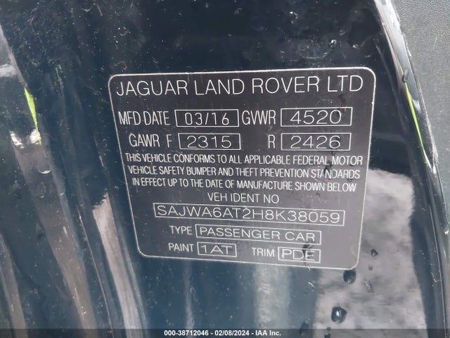 2017 JAGUAR F-TYPE SAJWA6AT2H8K38059 Photo 8