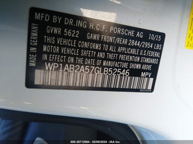 2016 PORSCHE MACAN WP1AB2A57GLB52546 Photo 8