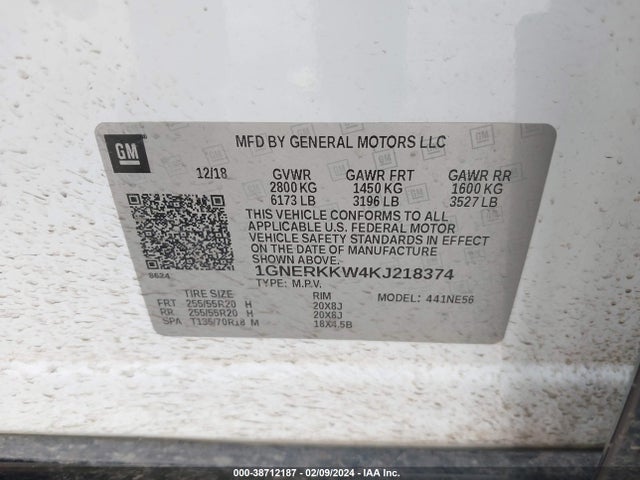 Chevrolet Traverse Premier 2019 1GNERKKW4KJ218374 Image 9