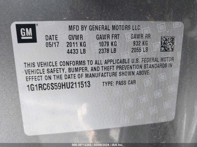 Chevrolet VOLT LT 2017 1G1RC6S59HU211513 Image 9