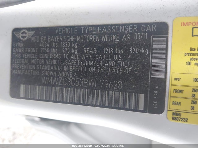 2011 MINI COOPER S COUNTRYMAN WMWZC3C53BWL79628 Photo 8