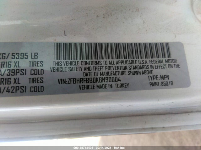 RAM Promaster City Tradesman Slt 2019 ZFBHRFBB0K6N90004 Image 9