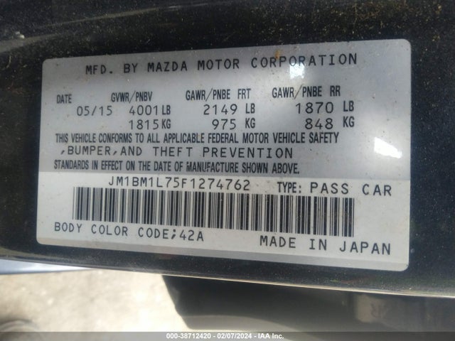Mazda Mazda3 I Touring 2015 JM1BM1L75F1274762 Image 9
