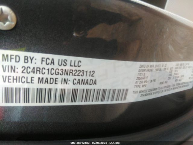 2C4RC1CG3NR223112 Chrysler Voyager Lx