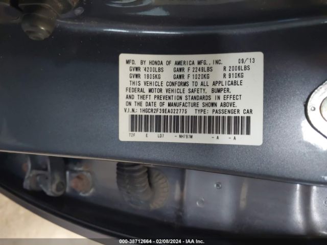 1HGCR2F39EA022775 Honda ACCORD LX