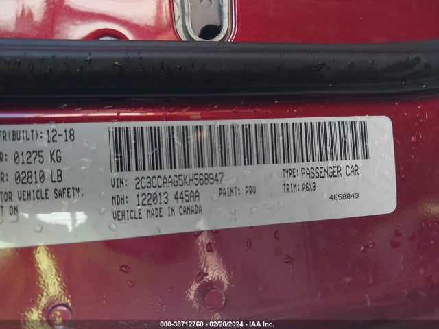 2C3CCAAG5KH568947 Chrysler 300 Touring L