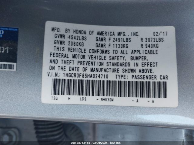 1HGCR3F85HA024710 Honda Accord Ex-l V6