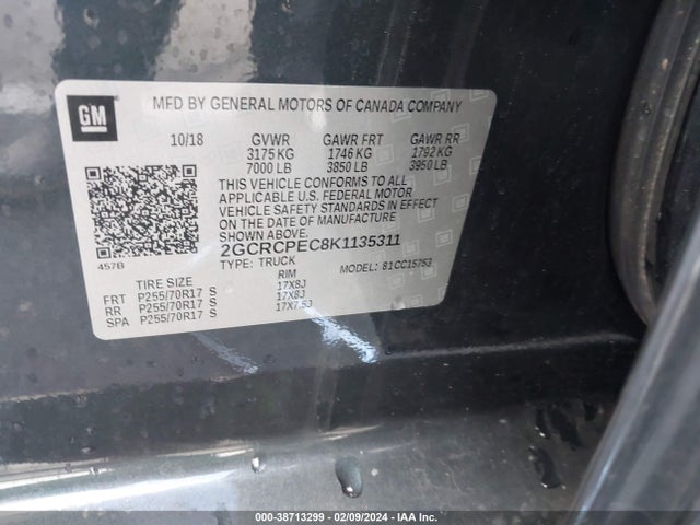 Chevrolet Silverado 1500 Ld Lt 2019 2GCRCPEC8K1135311 Image 9