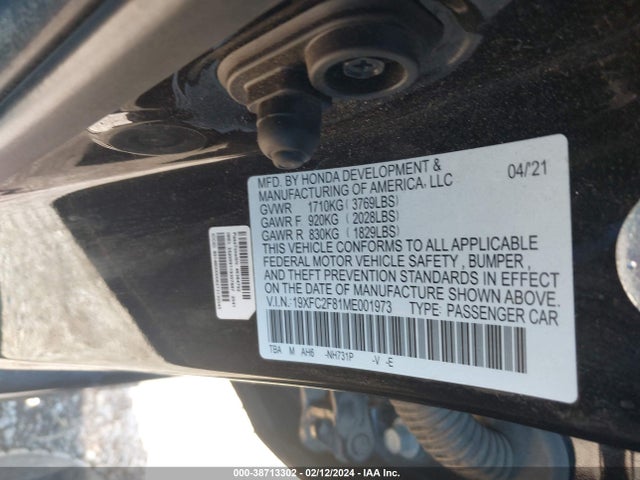 Honda Civic Sport 2021 19XFC2F81ME001973 Image 9