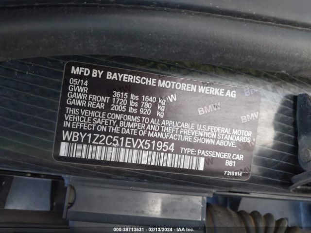 WBY1Z2C51EVX51954 BMW I3