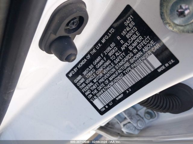 SHHFK7H42MU420627 Honda Civic Sport