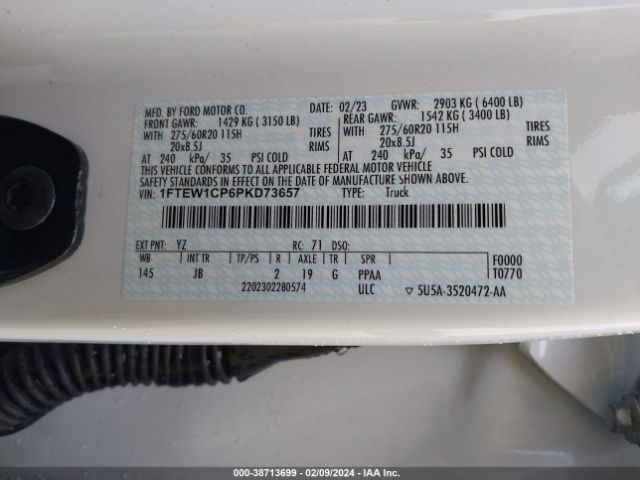 1FTEW1CP6PKD73657 Ford F-150 Xl