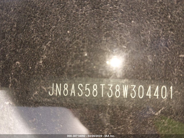 2008 NISSAN ROGUE S VIN: JN8AS58T38W304401