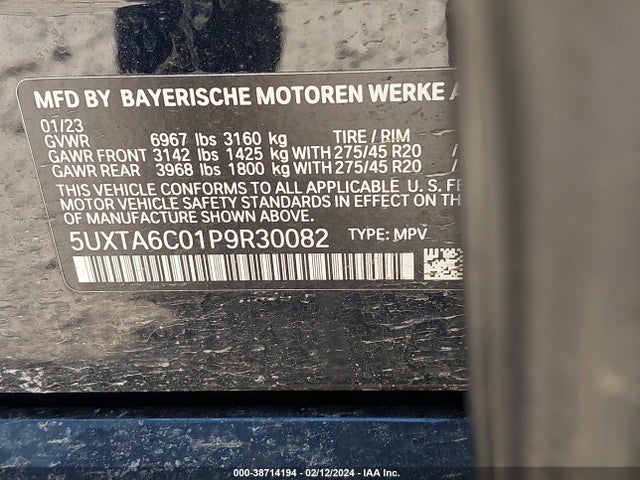BMW X5 Phev Xdrive45e 2023 5UXTA6C01P9R30082 Image 9